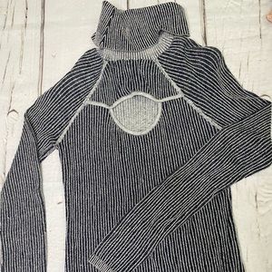 Gorgeous navy striped turtle neck!